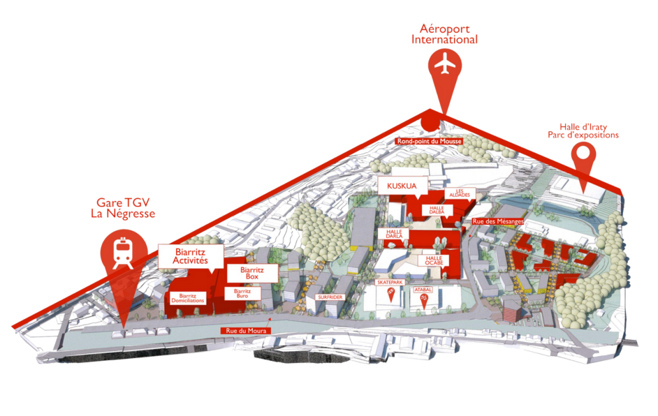 Plan d'accès au VILLAGE Iraty-BIARRITZ